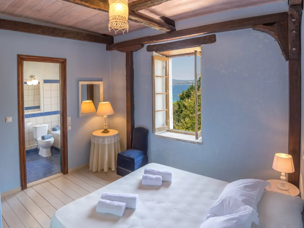 Bedroom 1st of Villa Rocca in Nikiana, Lefkada