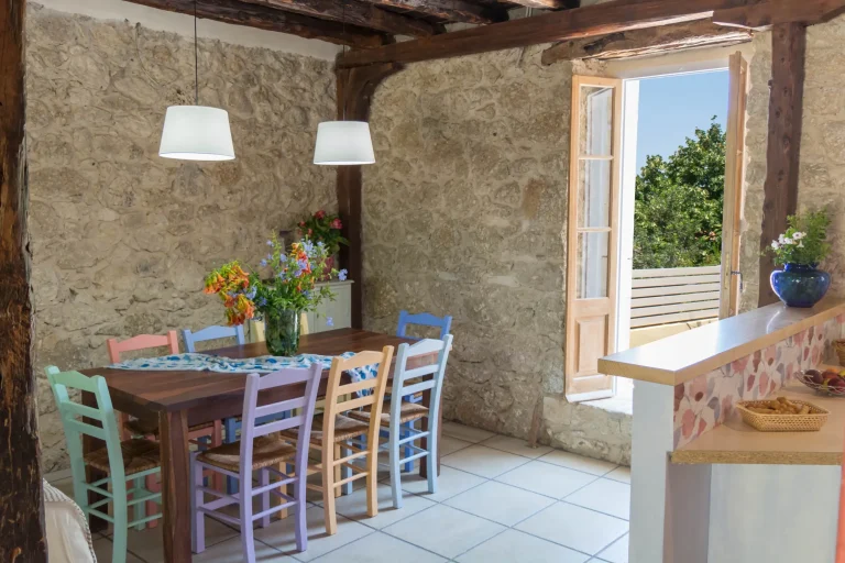Dining Room of Villa Rocca in Nikiana, Lefkada (first aspect)