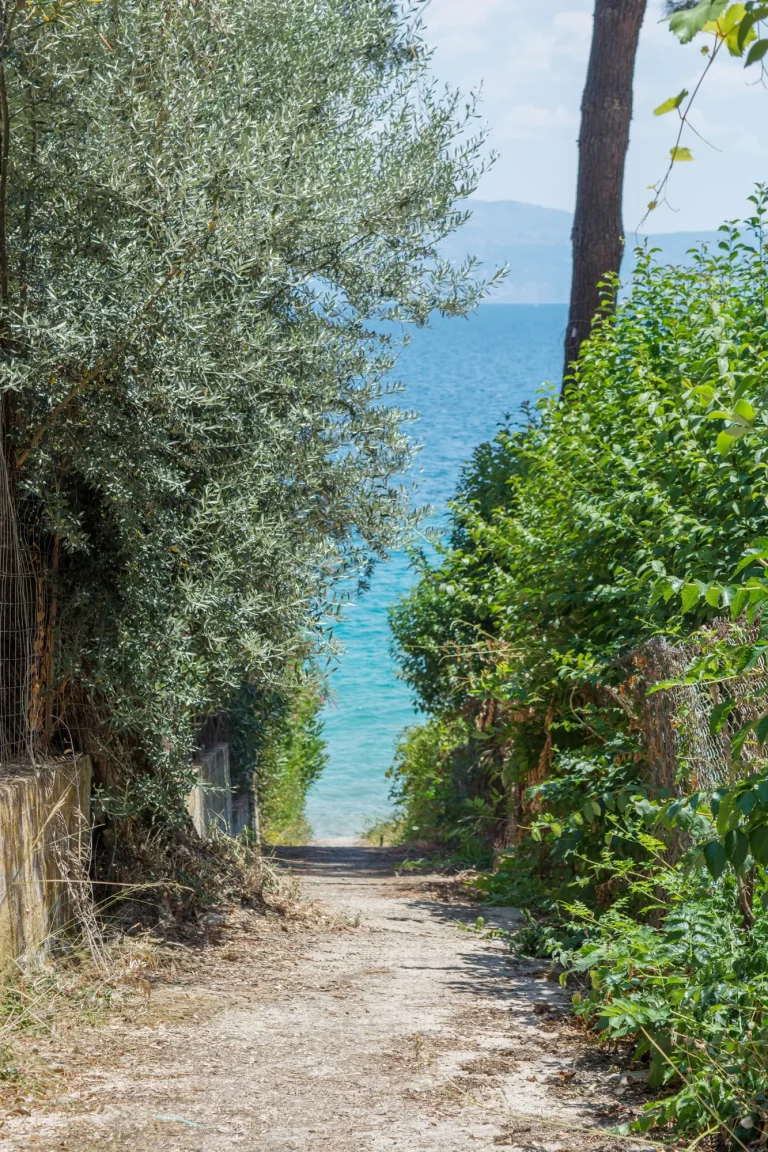 Path to the beach from Villa Rocca in Nikiana, Lefkada