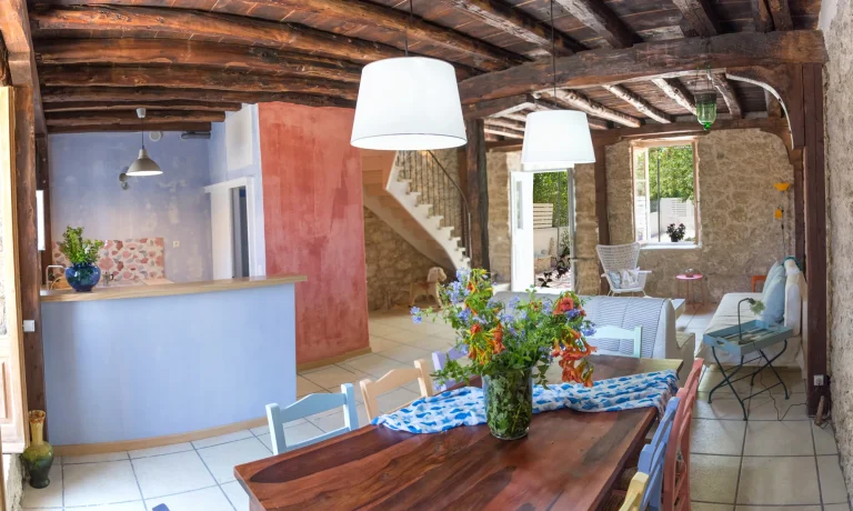 Living and Dining Room of Villa Rocca in Nikiana, Lefkada (second aspect)