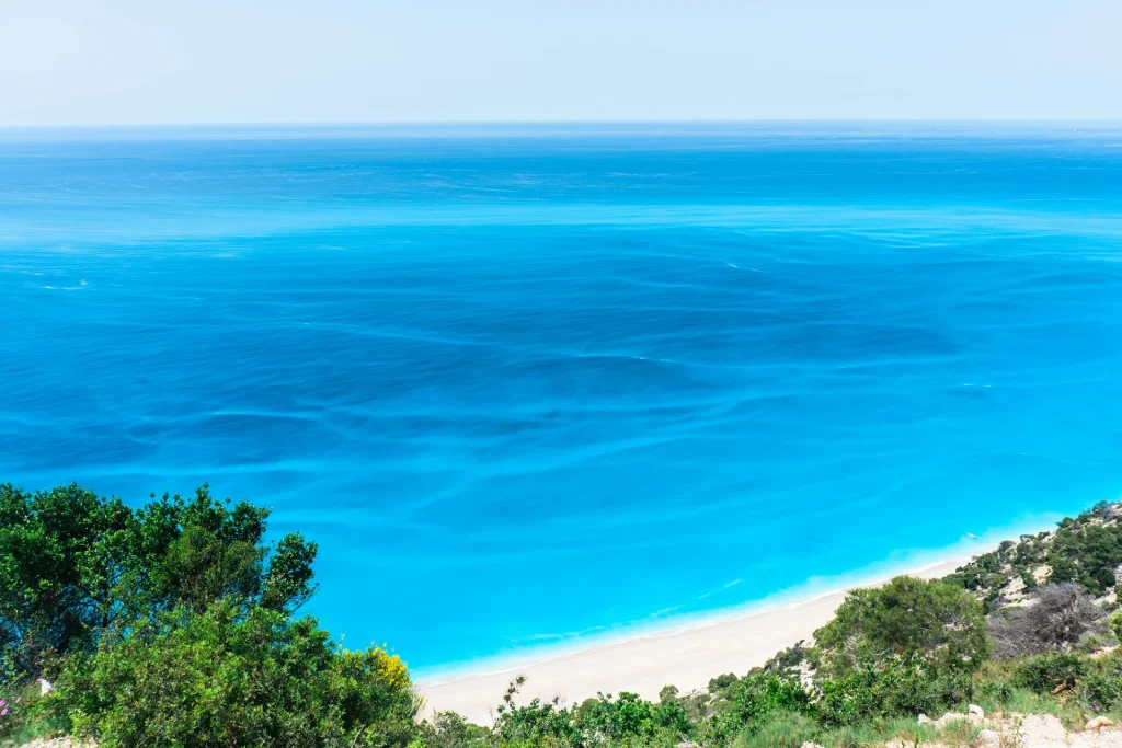 View of west coast of Lefkada Island, Kathisma Beach